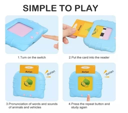 Rechargeable Early Education 224 Talking Flash Card Learning Device Machine Toy with Sound for +3Years Kids|Boys|Girls (Color-Multi).