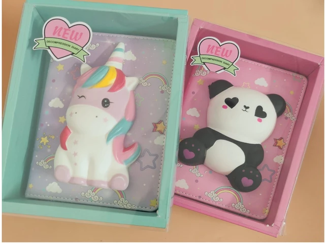 3d Squishy Cute Diary For Girls, Aesthetic Decompression Destressing Journal Notebook For Kids, Fancy 100+ Pages Squishy PU Leather Dairy for School, Office Student