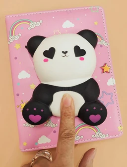 3d Squishy Cute Diary For Girls, Aesthetic Decompression Destressing Journal Notebook For Kids, Fancy 100+ Pages Squishy PU Leather Dairy for School, Office Student