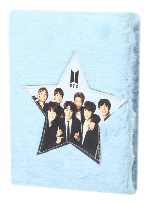 BTS Theme Fur Diary for Kids | Soft Feather Notebook with Ruled Pages | Diary for Boys and Girls | Birthday Return Gift | Pack of 1