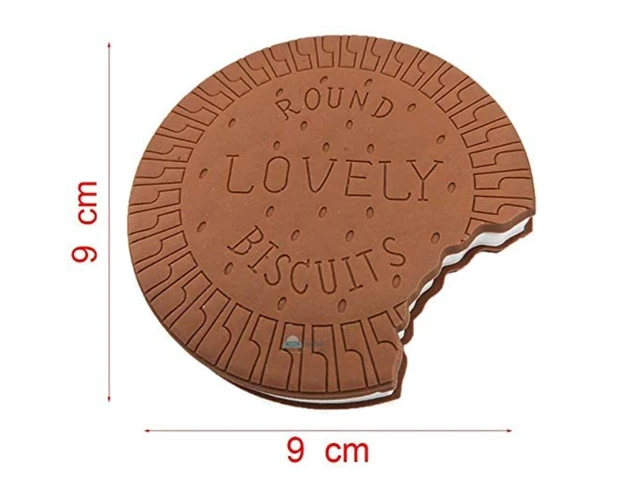 Lotos Biscuit Silicone Diary – Scented Round Cookie Design, Set of 2 (Brown & Yellow), Fun & Unique Notebook for Kids & Students