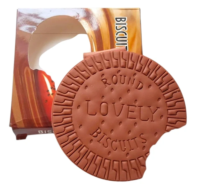 Lotos Biscuit Silicone Diary – Scented Round Cookie Design, Set of 2 (Brown & Yellow), Fun & Unique Notebook for Kids & Students