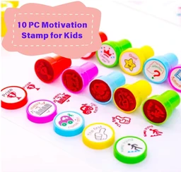 Emoji Motivational Stamp Set for Kids,DIY Art Craft for School Supplies for Boys & Girls, Multicolour (Motivational Stamp)