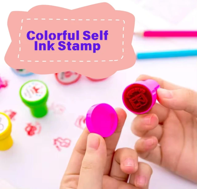 Emoji Motivational Stamp Set for Kids,DIY Art Craft for School Supplies for Boys & Girls, Multicolour (Motivational Stamp)