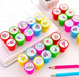 Emoji Motivational Stamp Set for Kids,DIY Art Craft for School Supplies for Boys & Girls, Multicolour (Motivational Stamp)