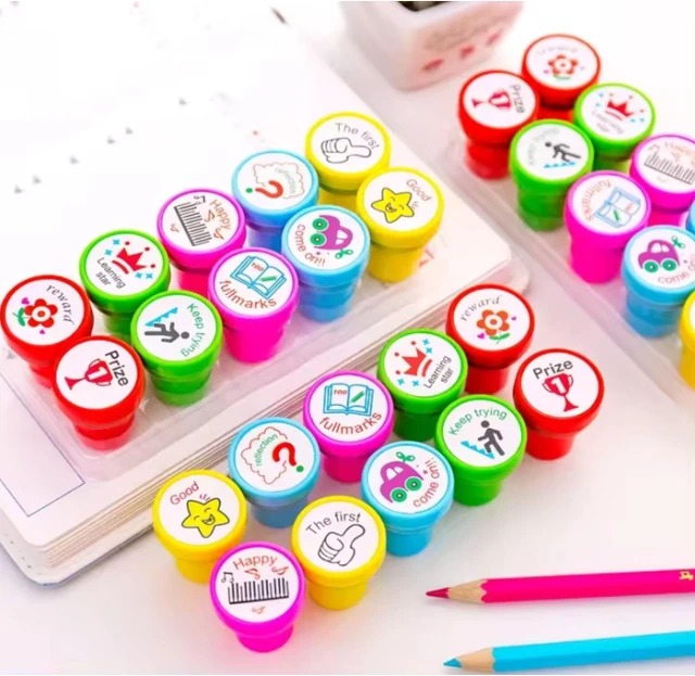 Emoji Motivational Stamp Set for Kids,DIY Art Craft for School Supplies for Boys & Girls, Multicolour (Motivational Stamp)