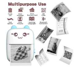 Mini Pocket Printer, Gifts for Kids, Portable Thermal Printer for Pictures/Retro-Style Photos/Receipts/Notes/Lists/Label/Memo/QR Codes,Bluetooth Wireless Smart Printer (White & Pink)