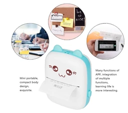 Mini Pocket Printer, Gifts for Kids, Portable Thermal Printer for Pictures/Retro-Style Photos/Receipts/Notes/Lists/Label/Memo/QR Codes,Bluetooth Wireless Smart Printer (White & Pink)