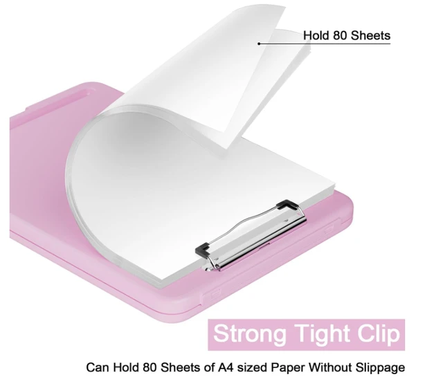 Box Type A4 Clip Pad, Clipboard with Storage Case for Paper and Document Storage Usefull in Office and Education (Multicolour Pack of 1)