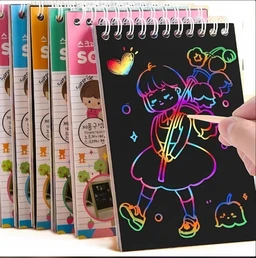 Scratch Art Notebook for Kids & Adults(Pack of 3) – Magic Rainbow Drawing Pad with Wooden Stylus, DIY Creative Sketchbook for Doodling, Notes, Art & Gift Idea