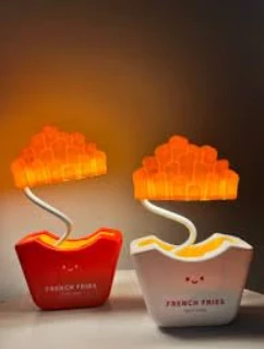 French Fries LED Desk Lamp, Study Table Lamp, Bedroom Lamp