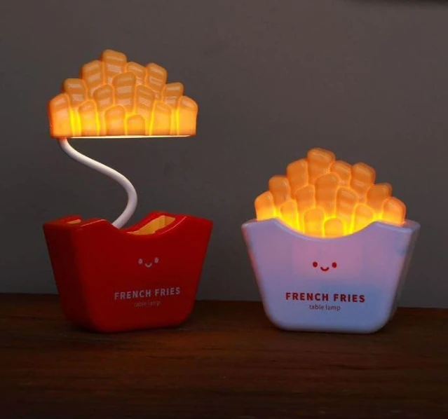French Fries LED Desk Lamp, Study Table Lamp, Bedroom Lamp