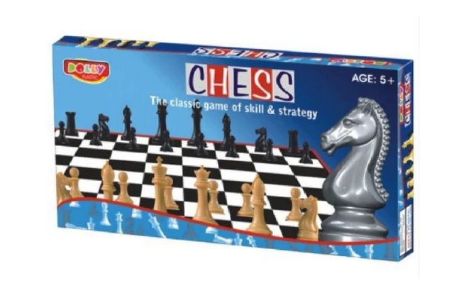 Dolly Plastic Chess Set - Black & White, 2 Players, Age 10+ to 99+