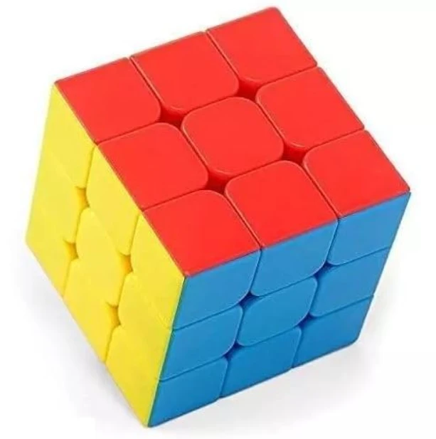 Speed Cube-490, Rubix Cube 3x3x3 High Speed Stickerless Magic Puzzle Cube for Kids and Adults, 2pc, (Multi Color)