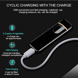 USB Rechargeable Electronic Windproof Flameless Cigarette Lighter (Multicolour) Pack of 1