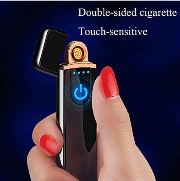 USB Rechargeable Electronic Windproof Flameless Cigarette Lighter (Multicolour) Pack of 1