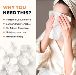 100Pcs Compressed Towel Tablets, Facial Cleansing Tissue, Mini Tablets Disposable Towels, Makeup Remover Pads, Water Activated Coin Tissue for Beauty Salon, Travel, Sports & Personal Use