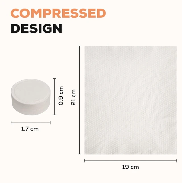 100Pcs Compressed Towel Tablets, Facial Cleansing Tissue, Mini Tablets Disposable Towels, Makeup Remover Pads, Water Activated Coin Tissue for Beauty Salon, Travel, Sports & Personal Use