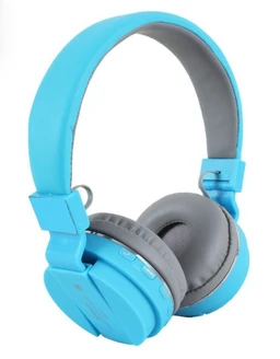 SH Wireless Bluetooth Headphones with Inbuilt Microphone and SD Card Slot Compatible with All Smartphone Phone (Blue)