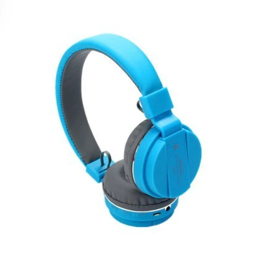 SH Wireless Bluetooth Headphones with Inbuilt Microphone and SD Card Slot Compatible with All Smartphone Phone (Blue)