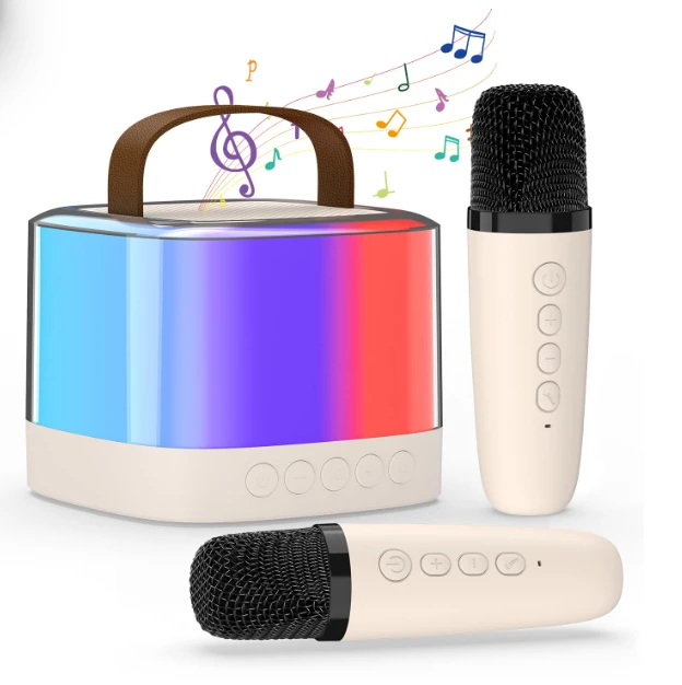 Karaoke Machines Bluetooth Portable Mini Karaoke Machine with 2 Wireless Microphones, Kids Karaoke Machines for Girls, Karaoke Speaker with LED Lights, Birthday Gifts for Girls Boys Kids and Adults