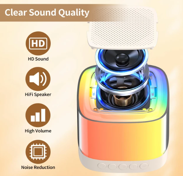 Karaoke Machines Bluetooth Portable Mini Karaoke Machine with 2 Wireless Microphones, Kids Karaoke Machines for Girls, Karaoke Speaker with LED Lights, Birthday Gifts for Girls Boys Kids and Adults