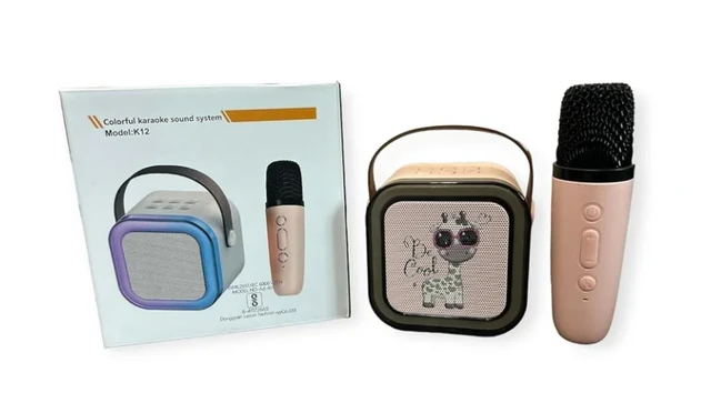 Pink Mini Bluetooth Speaker Karaoke Microphone, Wireless, Model Name/Number: K12 - Pink
