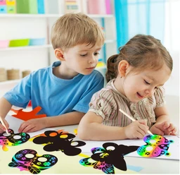 Scratch mask (3pc pack) Insects Scratch Masks for Kids Spring Insects Rainbow Color Scratch Masks for Kids Bugs Party Favors DIY Butterfly Bees Face Magic Art Rainbow Color Craft Kits for Classroom Art Project