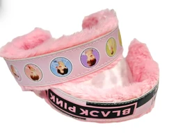 Pack of 2 BlackPink & BTS Hairbands for girls Fur hairbands 1 black pink and 1 bts theme