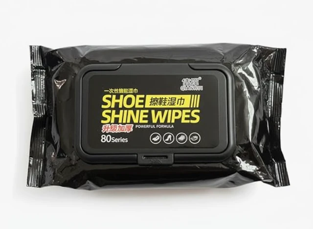 Shoe Wipes Shine & Cleaning, 80 Count Portable Cleaning Wipes for Sneakers and Leather Shoes, Powerful Stain and Dirt Removal Formula