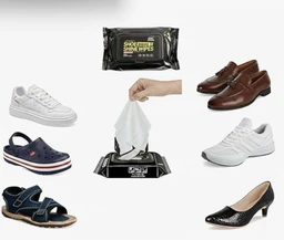 Shoe Wipes Shine & Cleaning, 80 Count Portable Cleaning Wipes for Sneakers and Leather Shoes, Powerful Stain and Dirt Removal Formula