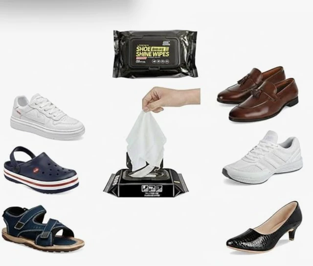 Shoe Wipes Shine & Cleaning, 80 Count Portable Cleaning Wipes for Sneakers and Leather Shoes, Powerful Stain and Dirt Removal Formula