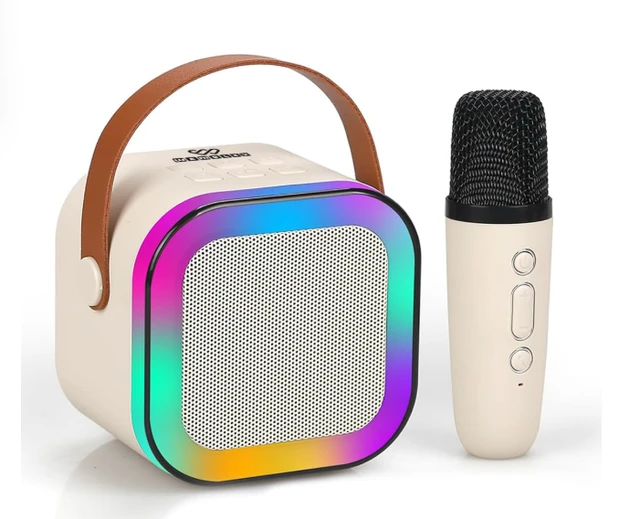 Wembley Karaoke Machine for Kids Adults, Mini Portable Blue-Tooth Karaoke Speaker with Wireless Microphone and Dynamic Lights Birthday Gift Home KTV Outdoor Travel