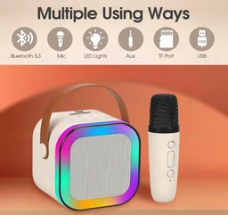 Wembley Karaoke Machine for Kids Adults, Mini Portable Blue-Tooth Karaoke Speaker with Wireless Microphone and Dynamic Lights Birthday Gift Home KTV Outdoor Travel