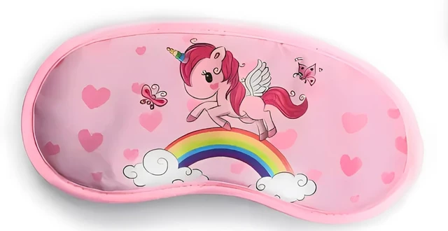 Girls Cute Unicorn Gel Sleeping Eye Shade Mask Soft Breathable Rainbow Cover Elastic Band with Cool Gel Pad Eye Mask Cover for Girls, Travel Nap Christmas Gift(Random colour)(Pack of1)