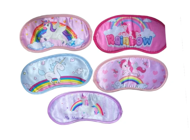 Girls Cute Unicorn Gel Sleeping Eye Shade Mask Soft Breathable Rainbow Cover Elastic Band with Cool Gel Pad Eye Mask Cover for Girls, Travel Nap Christmas Gift(Random colour)(Pack of1)