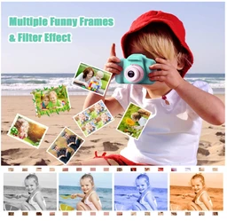 Digital Camera 12 MP 1080P HD Video Recorder, Portable Design, 2.0" Screen, Inbuilt Games, Perfect for Child's Video Recording and Webcam Use,(Blue)(SD Card Required-not icluded)