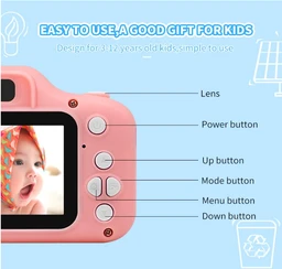 Kids Digital Camera with 2.0 Inch IPS Screen, Auto Focus, Video Recording, Games, (Green)