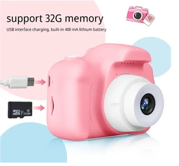 Kids Digital Camera with 2.0 Inch IPS Screen, Auto Focus, Video Recording, Games,(Pink)