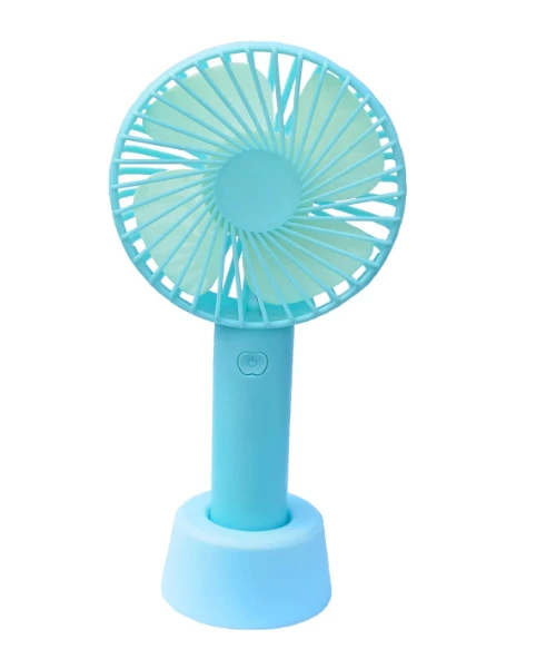 Mini Portable USB Fan Built-in Rechargeable Battery Operated Summer Cooling Table Fan with Standing Holder Handy Base (Multicolor, Set of 1 x fan, USB Charger Cable, Fan Stand)