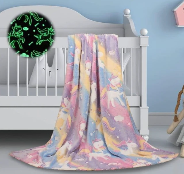 Blanket for Kids Unicorn Blanket for Girls (1 Pcs) Glow in The Dark Radium Blanket Foor Kids, Teenager & Adult All Seasons Blankket Single Bed Return Gifts for Kids
