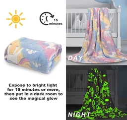 Blanket for Kids Unicorn Blanket for Girls (1 Pcs) Glow in The Dark Radium Blanket Foor Kids, Teenager & Adult All Seasons Blankket Single Bed Return Gifts for Kids