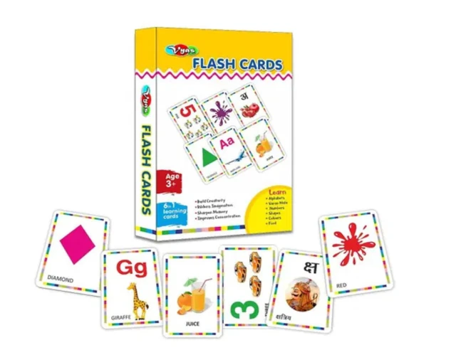 Learning Flash Cards for Kids – A to Z Alphabets, Counting, Shapes & Colors 54 Double-Sided Cards (108 Sides of Learning!)