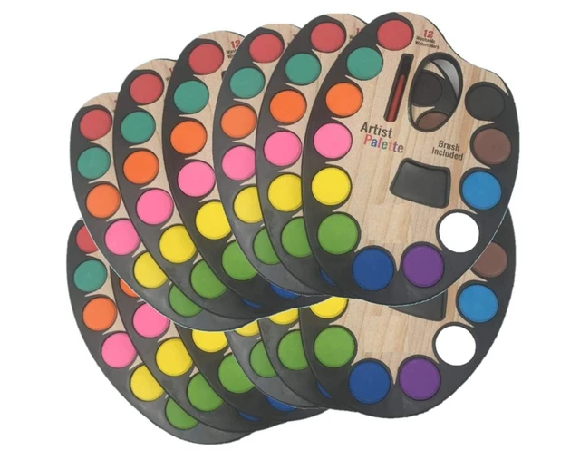 Kid's Non-Toxic Sketch Painting Watercolor Set with Paint Brush in Bulk (Multi)