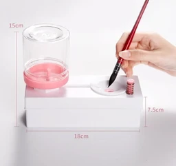 Brush Cleaner Set - Brush Rinser Auto Water Dispensing for Acrylic, Watercolor & Water-Based Paints, Paint Brush Washer, Painting Water Dispenser-Random Colour (Style 02)