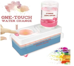 Brush Cleaner Set - Brush Rinser Auto Water Dispensing for Acrylic, Watercolor & Water-Based Paints, Paint Brush Washer, Painting Water Dispenser-Random Colour (Style 02)