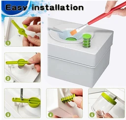 Brush Cleaner Set - Brush Rinser Auto Water Dispensing for Acrylic, Watercolor & Water-Based Paints, Paint Brush Washer, Painting Water Dispenser-Random Colour (Style 02)
