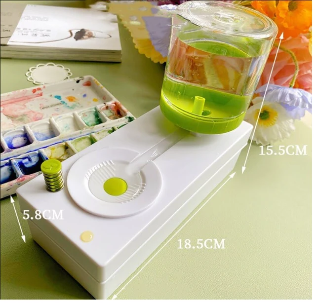 Brush Cleaner Set - Brush Rinser Auto Water Dispensing for Acrylic, Watercolor & Water-Based Paints, Paint Brush Washer, Painting Water Dispenser-Random Colour (Style 02)