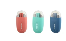 Cute Portable Cutlery/Utensil Set, Pocket Sized Stainless Steel Fork, Spoon, and Chopsticks, Food Grade Plastic Handle, with Storage Case, BPA Free, Ideal for Travel and Outdoor Blue