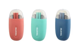 Cute Portable Cutlery/Utensil Set, Pocket Sized Stainless Steel Fork, Spoon, and Chopsticks, Food Grade Plastic Handle, with Storage Case, BPA Free, Ideal for Travel and Outdoor Pink